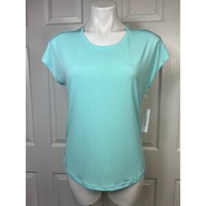 Chico's Stella High Low Scoop Top Basic Knit Italian Aqua Extra Small NWT